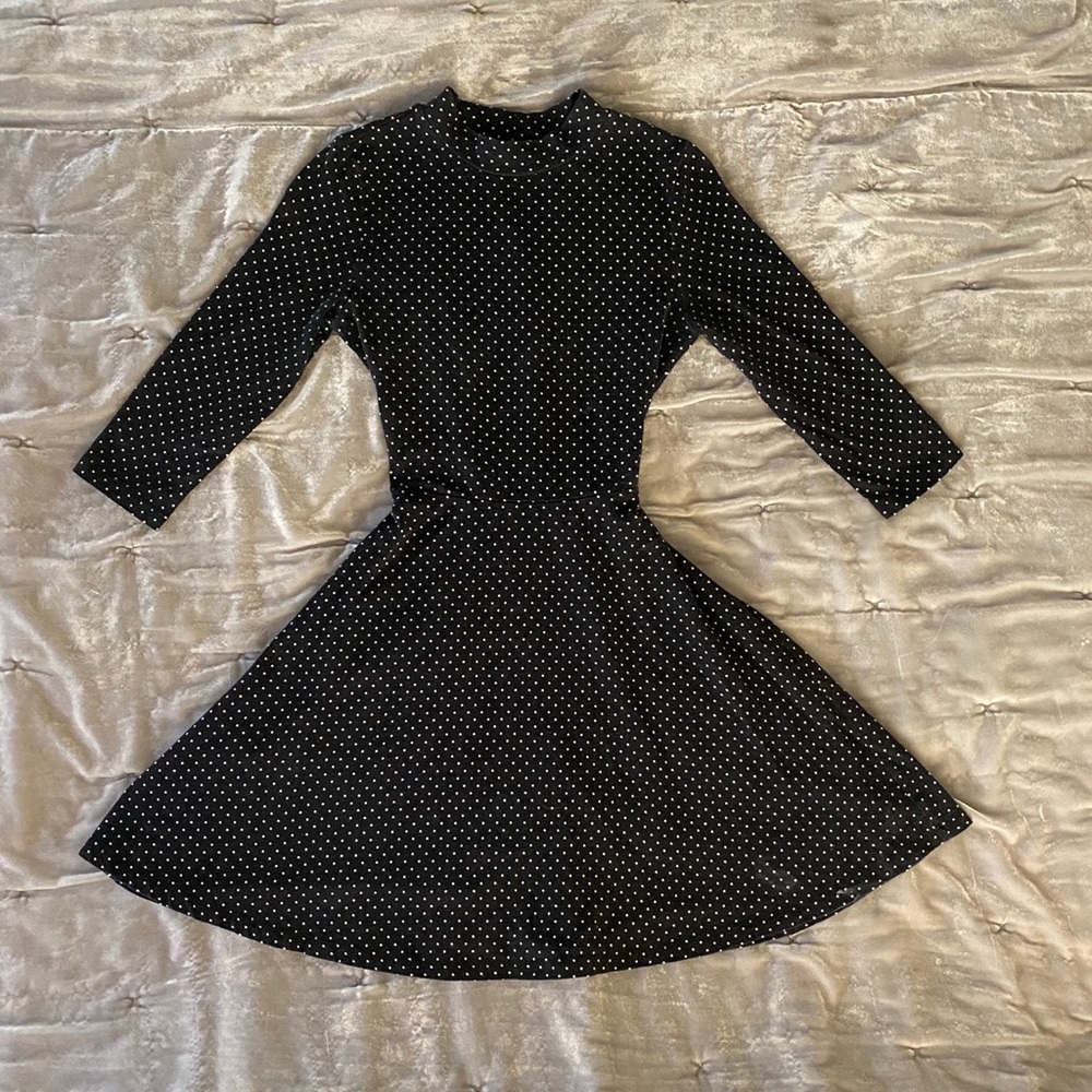 Black & White Polka Dot Flare Dress